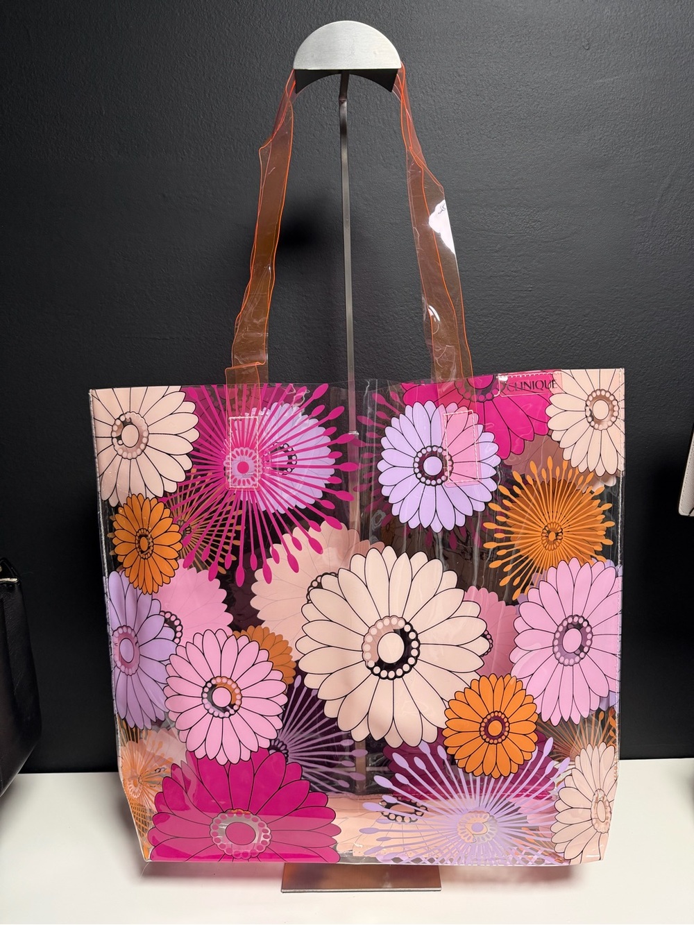 Clinique Beauty in Bloom Multicolor Floral Transparent Tote NWOT
